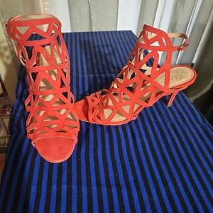 Vince Camuto Womens Orange Gladiator Heels Size 7.5 New with Box